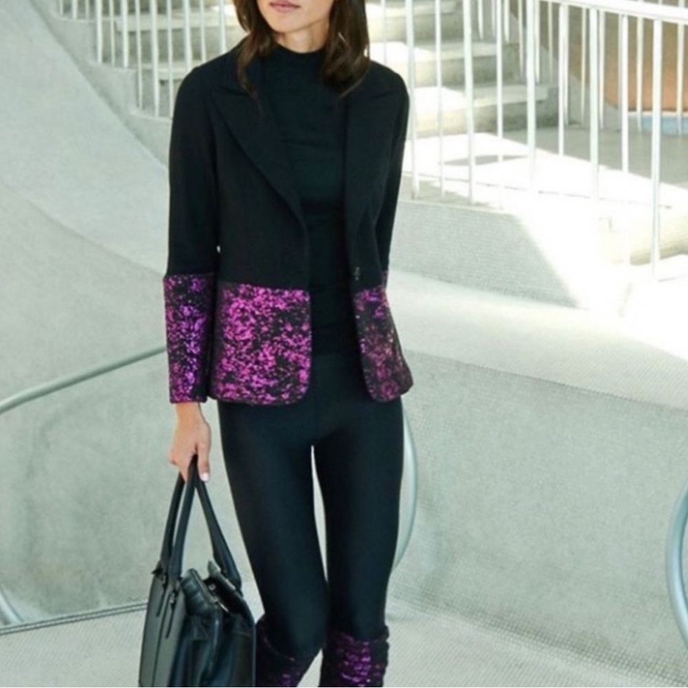 Terez (Sample) Starry Night Blazer Black with Purple Foil (S) NWT